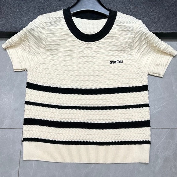 Miu Miu Sweaters - Miu Miu Women's Sweater in Black and Cream